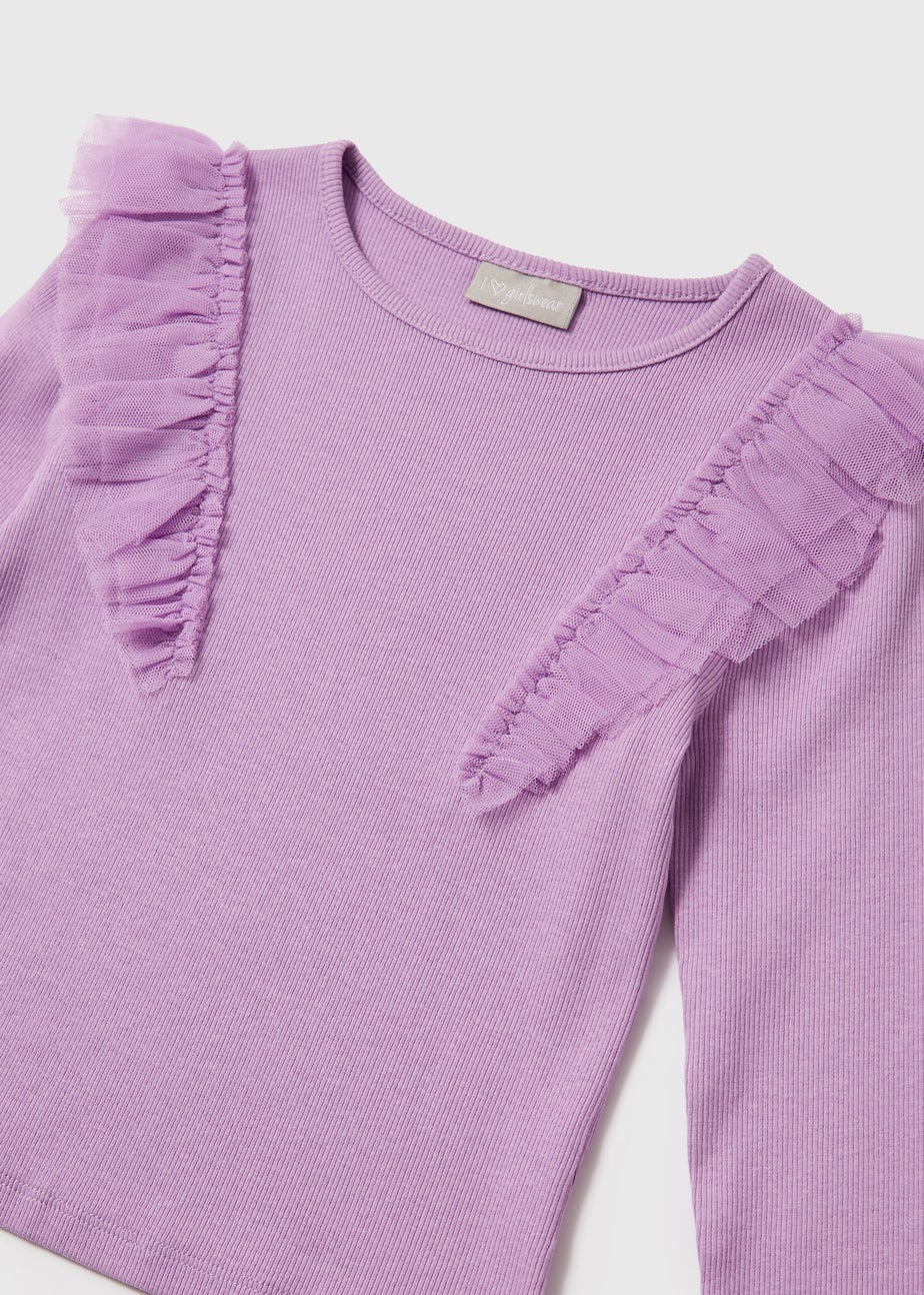 Girls Lilac Organza Top (7-13yrs)