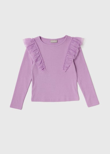 Girls Lilac Organza Top (7-13yrs)