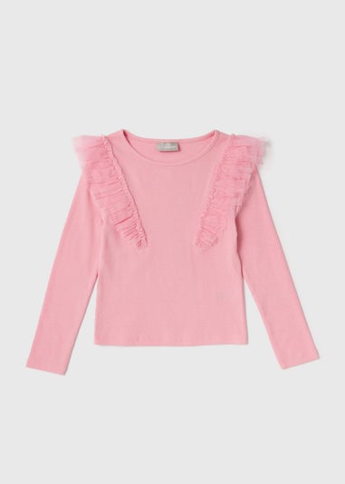 Girls Pink Organza Top (7-13yrs)