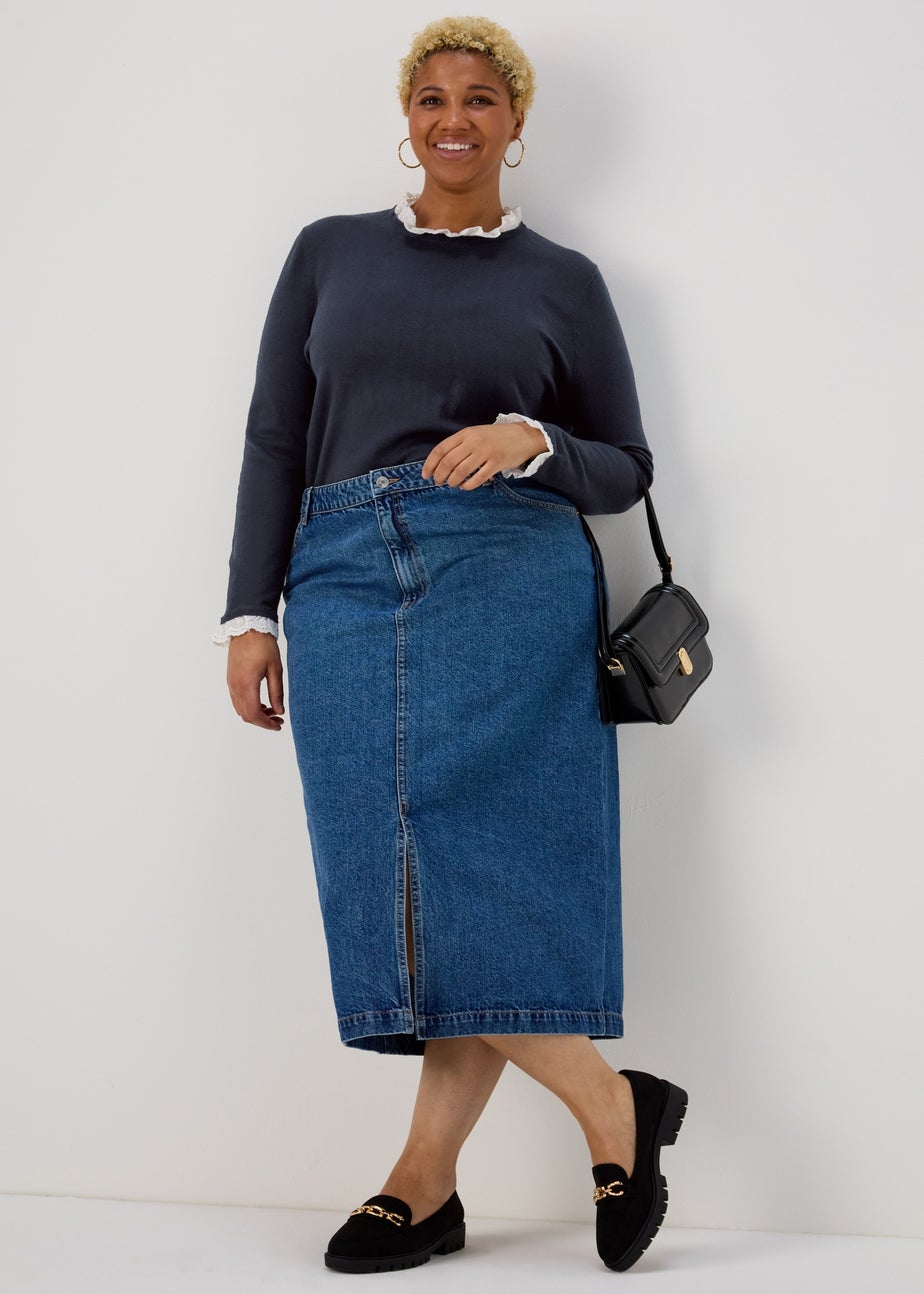 Navy Broderie 2 in 1 Top