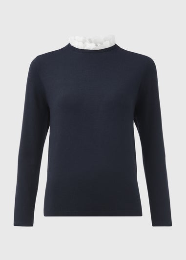 Navy Broderie 2 in 1 Top