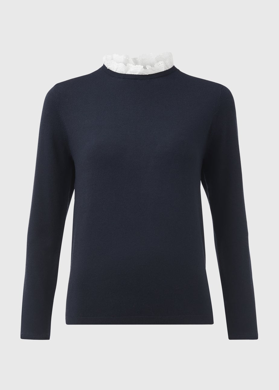 Navy Broderie 2 in 1 Top