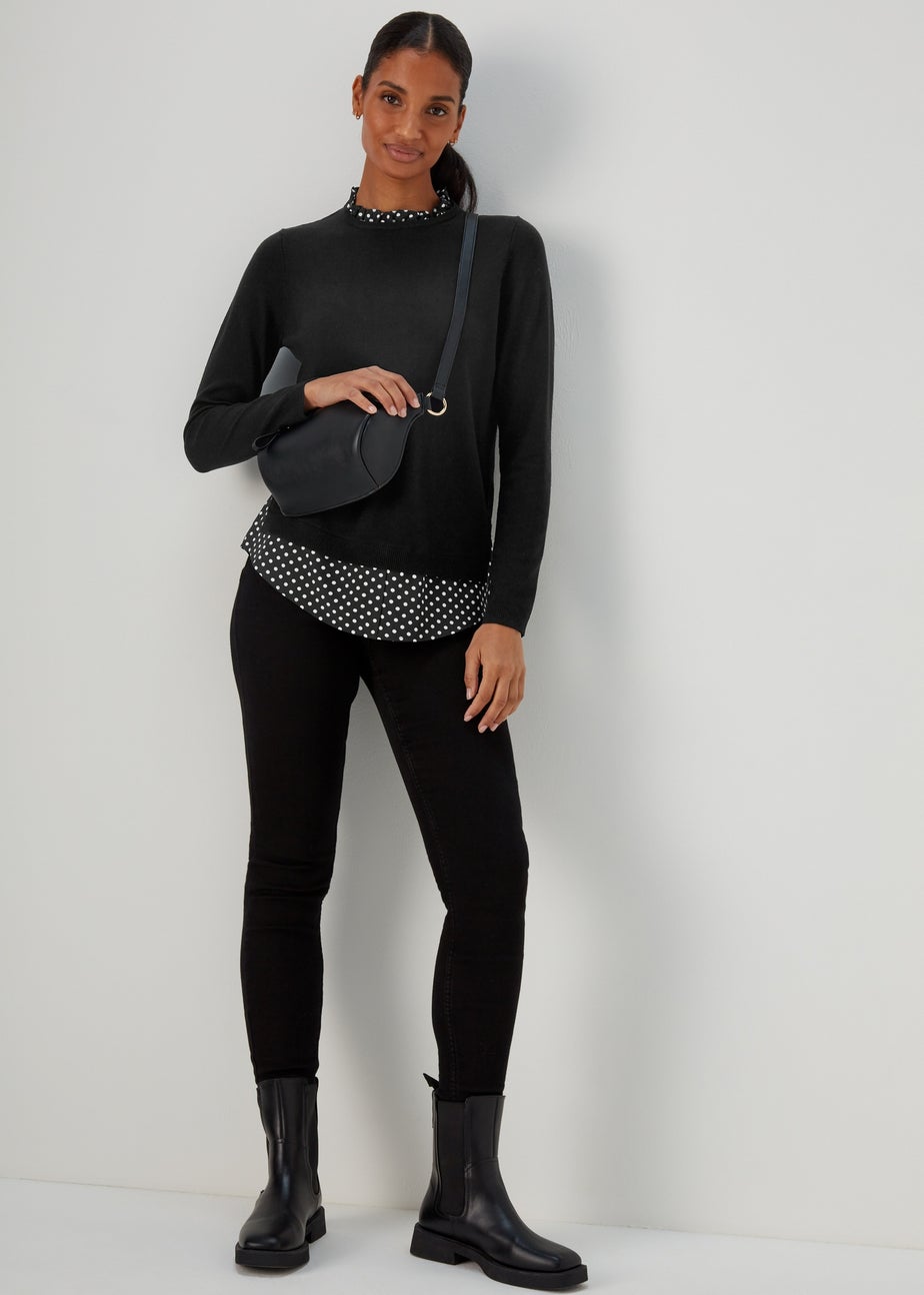 Black Spot Print 2 in 1 Jumper