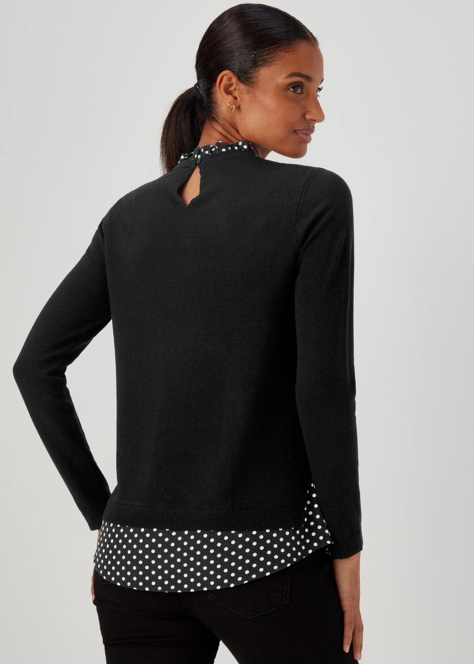 Black Spot Print 2 in 1 Jumper