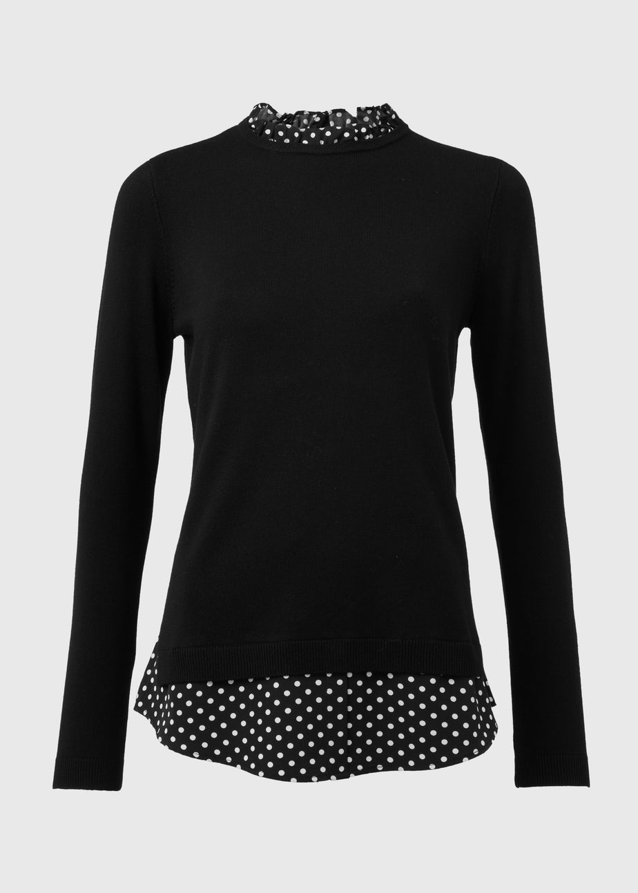 Black Spot Print 2 in 1 Jumper