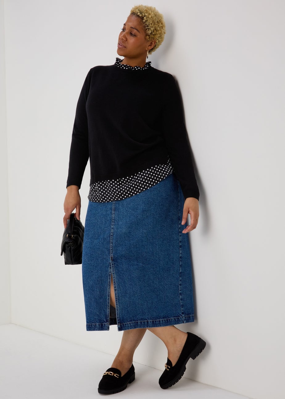 Black Spot Print 2 in 1 Jumper