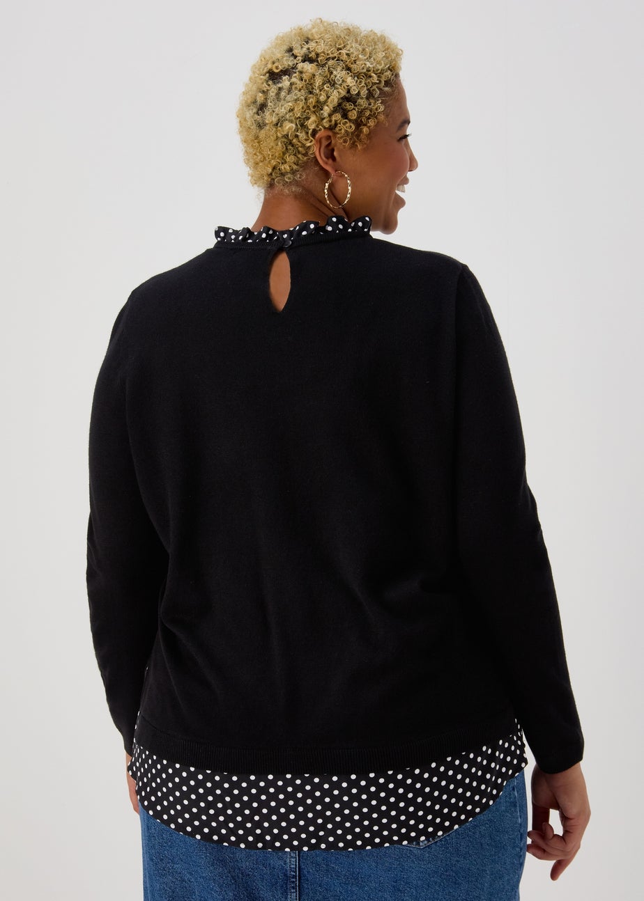 Black Spot Print 2 in 1 Jumper