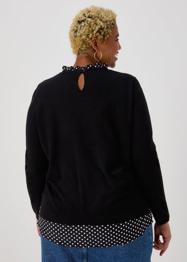 Black Spot Print 2 in 1 Jumper