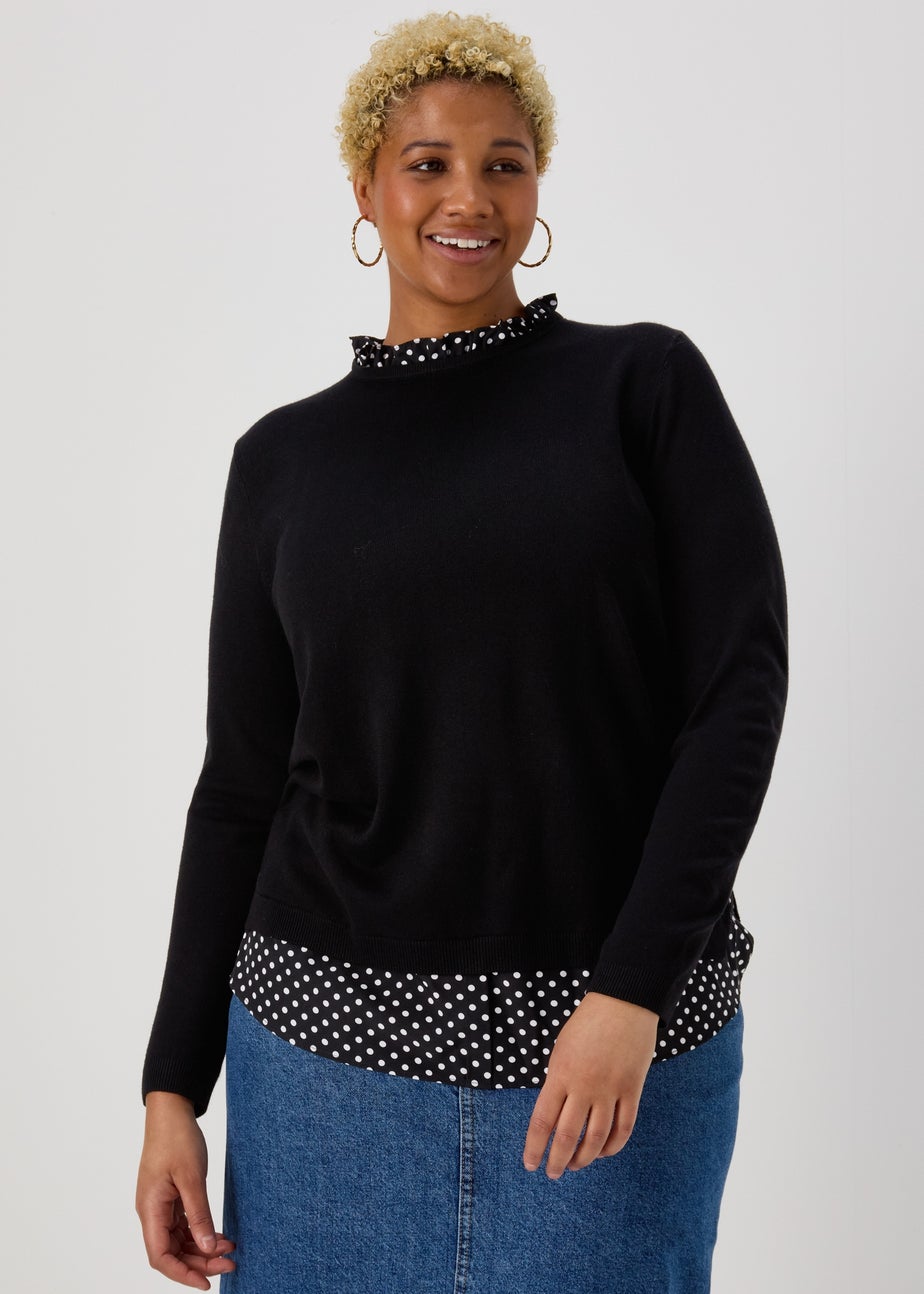 Black Spot Print 2 in 1 Jumper