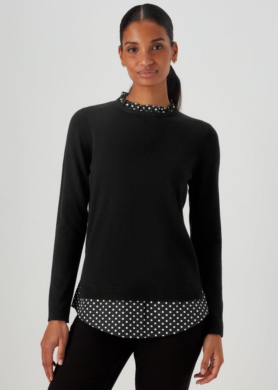 Black Spot Print 2 in 1 Jumper