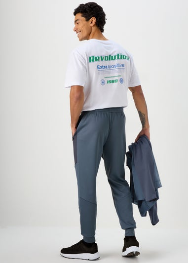 US Athletic Blue Bonded Fleece Joggers