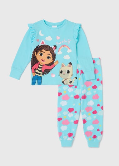 Girls Gabbys Doll House Blue Pyjama Set
