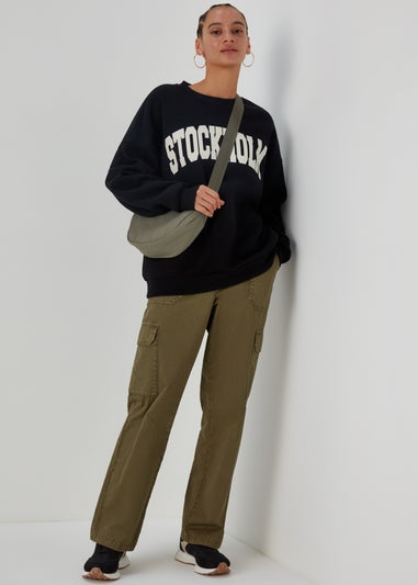 Black Stockholm Print Sweatshirt