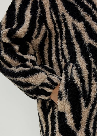 Beige Borg Zebra Half Zip