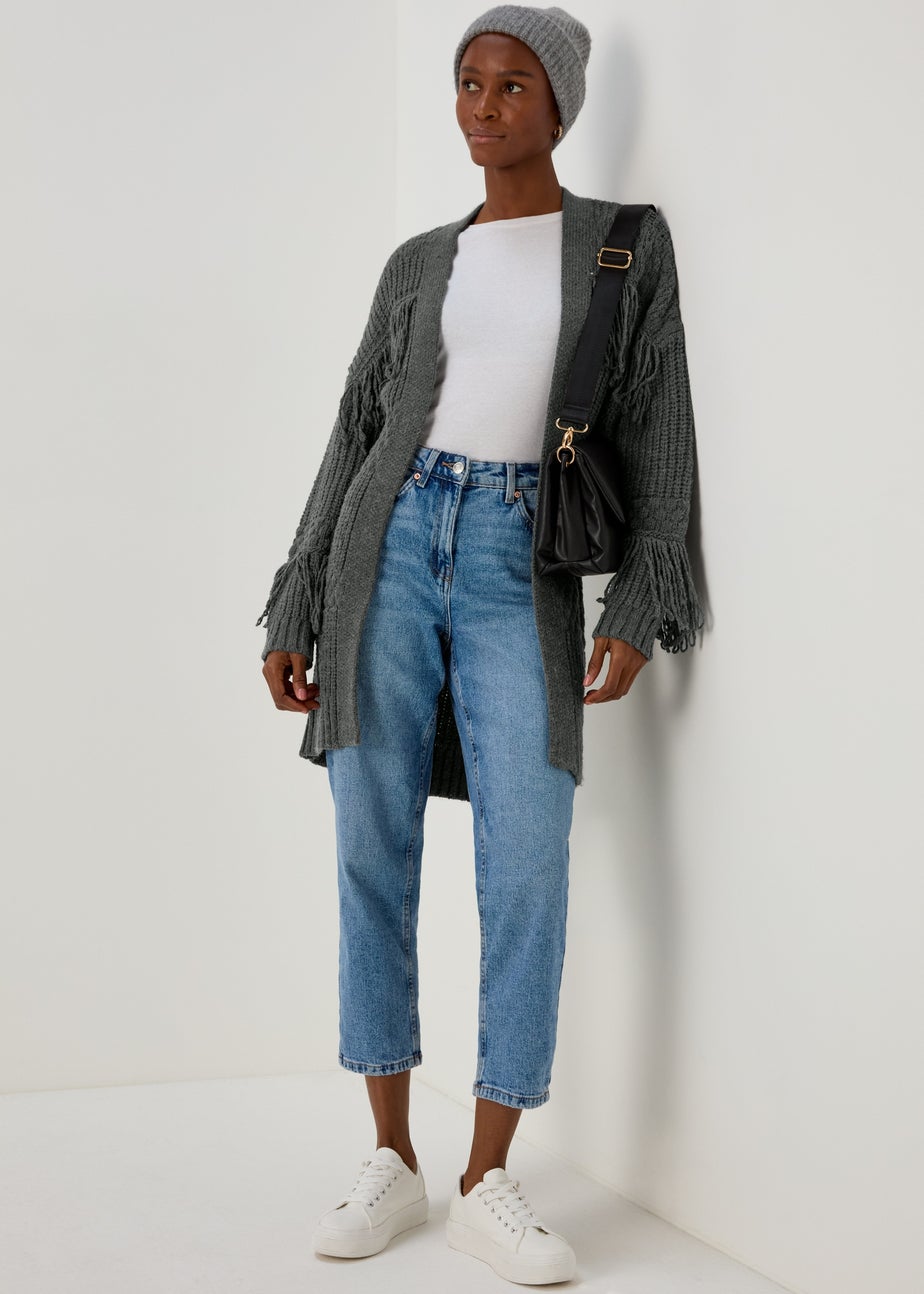 Grey Fringe Cardigan
