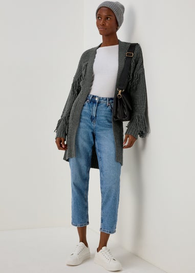 Grey Fringe Cardigan