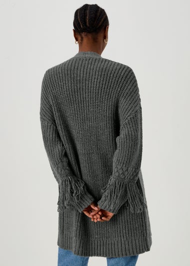 Grey Fringe Cardigan