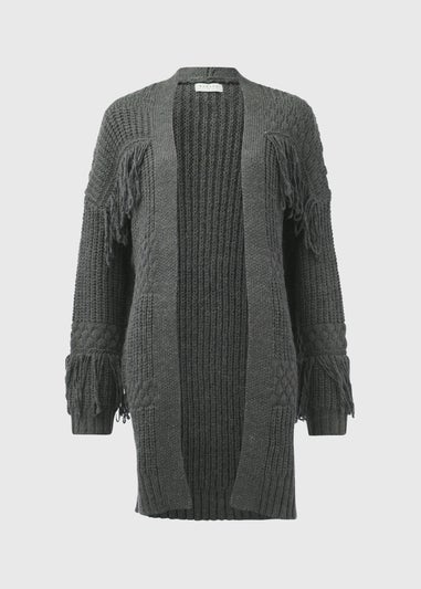 Grey Fringe Cardigan