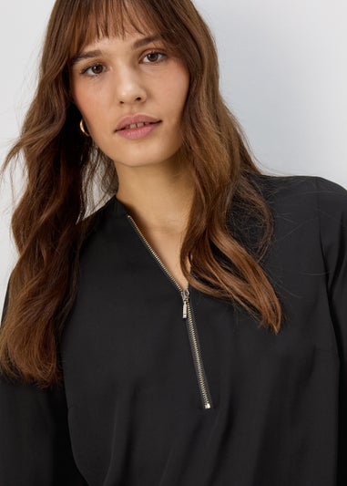 Et Vous Black Zip Up Blouse