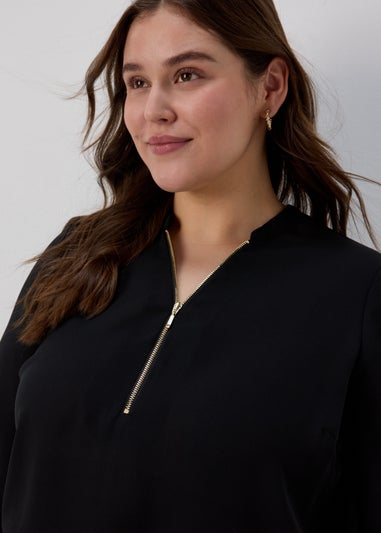 Et Vous Black Zip Up Blouse
