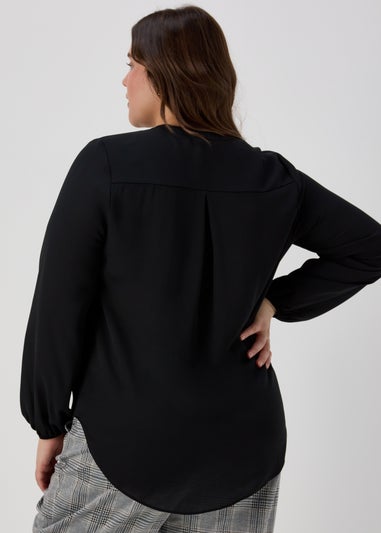 Et Vous Black Zip Up Blouse