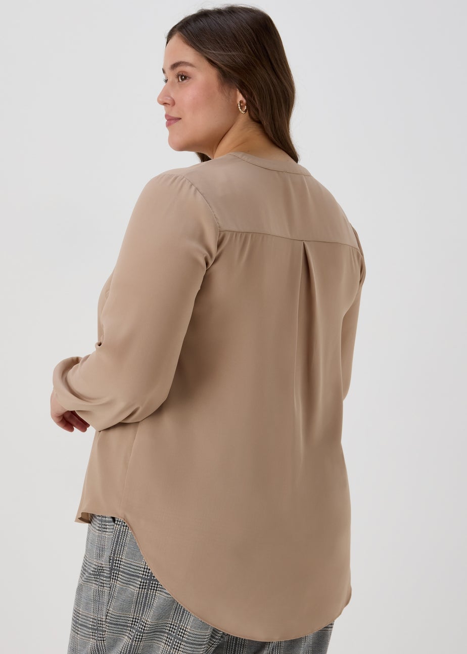 Et Vous Nude Zip Up Blouse