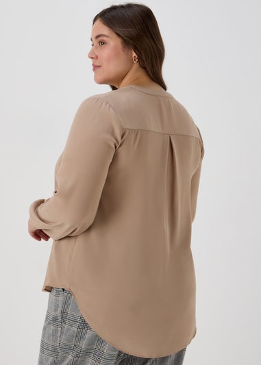 Et Vous Nude Zip Up Blouse