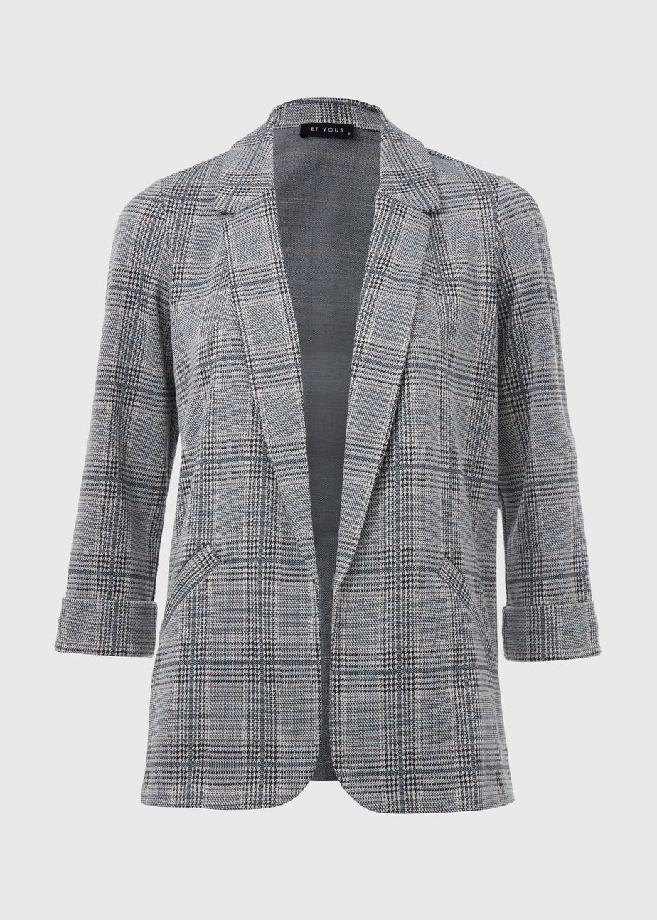 Et Vous Grey Check Ponte Blazer