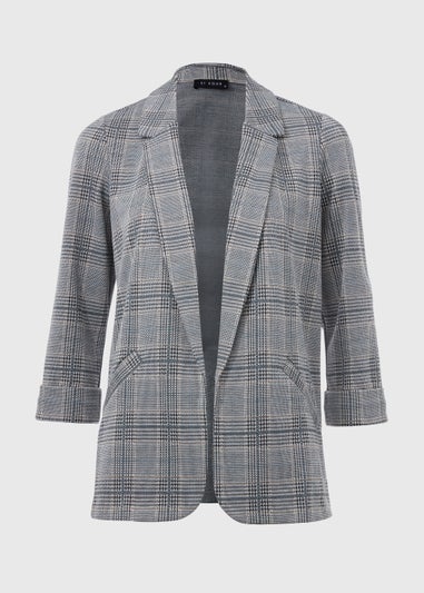 Et Vous Grey Check Ponte Blazer