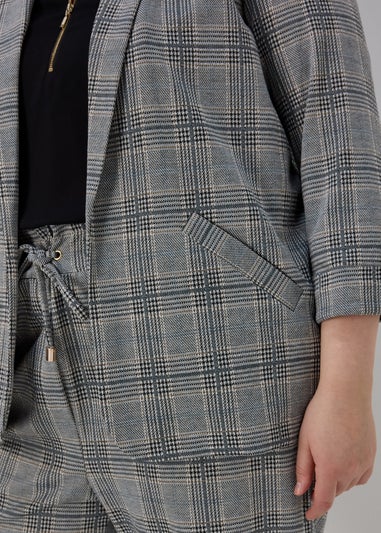 Et Vous Grey Check Ponte Blazer