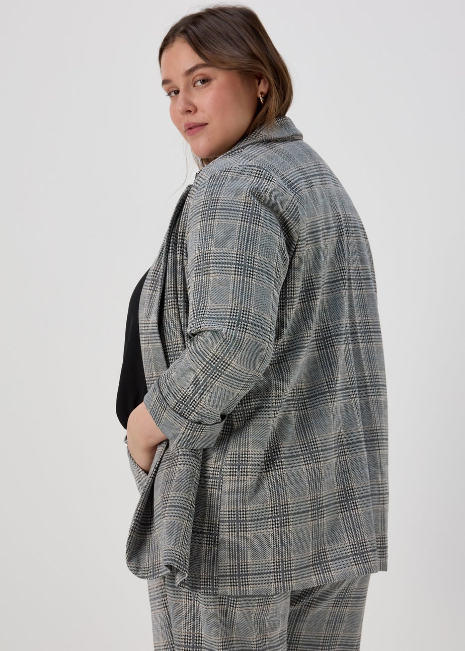 Et Vous Grey Check Ponte Blazer