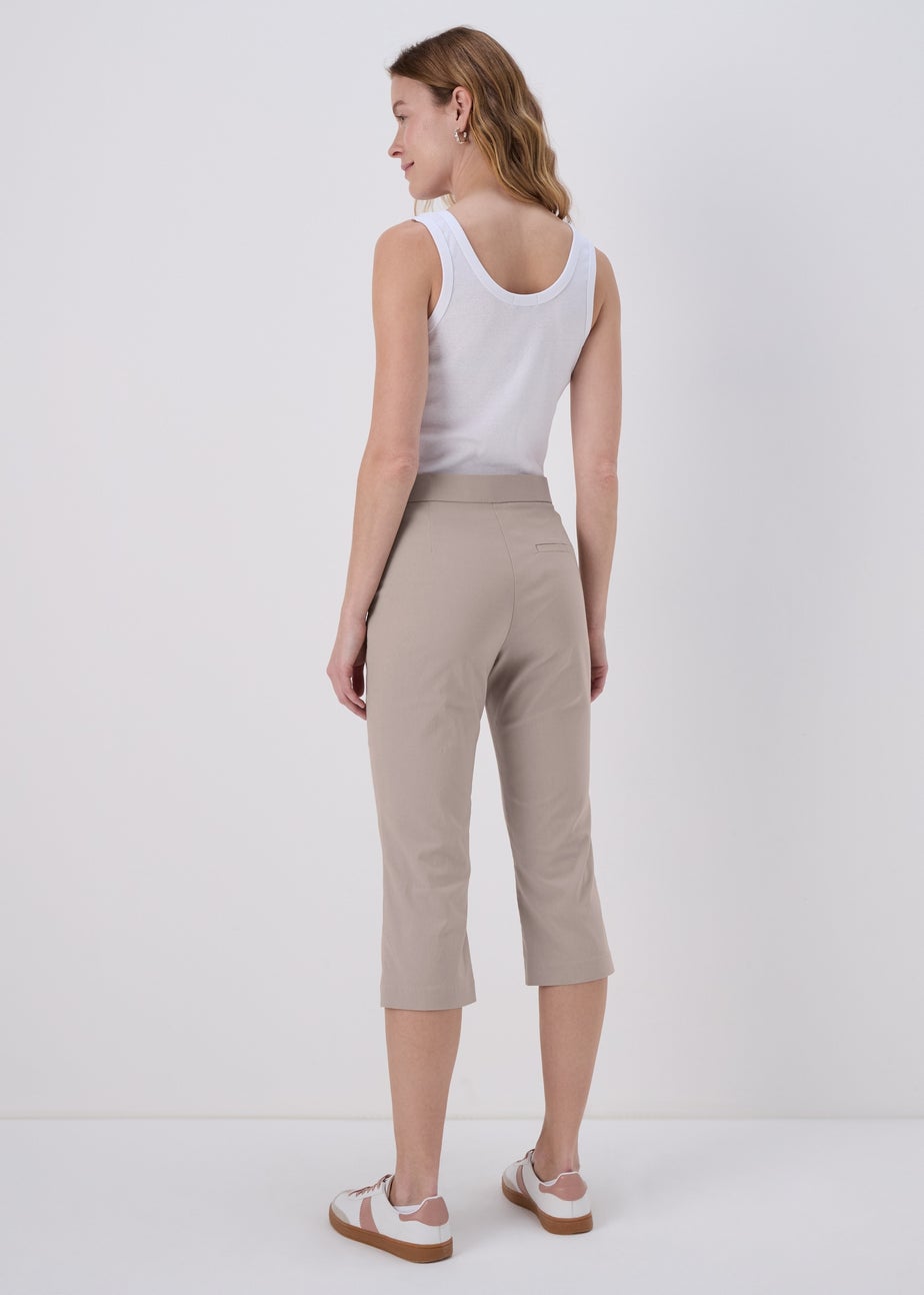 Stone Bengaline Crop Trousers