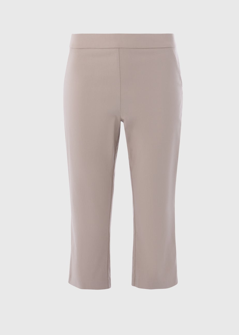 Stone Bengaline Crop Trousers