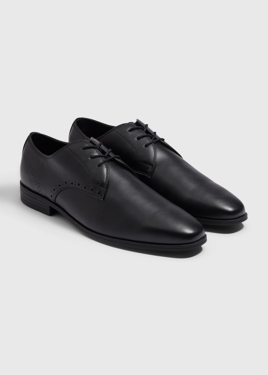 Black PU Derby Wide Fit Formal Shoes