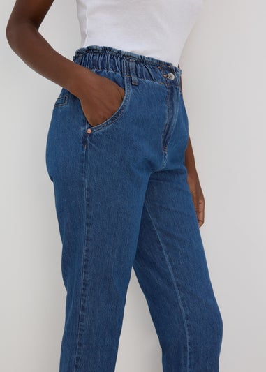 Bright Blue Paperbag Jeans