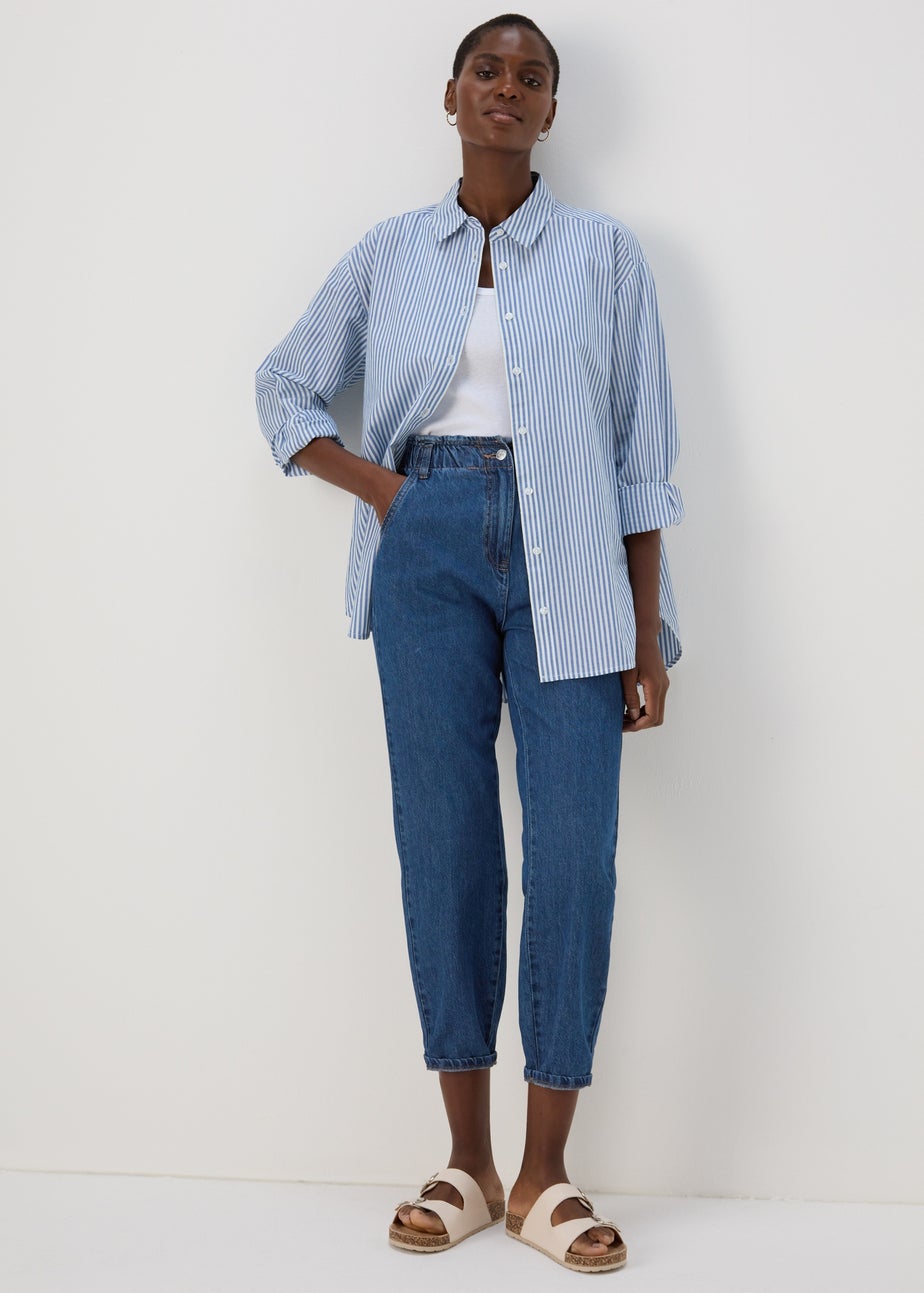 Bright Blue Paperbag Jeans