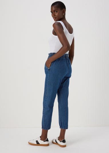 Bright Blue Paperbag Jeans