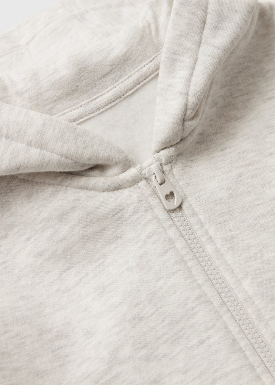 Grey Heart Zip Up Hoodie (1-7yrs)