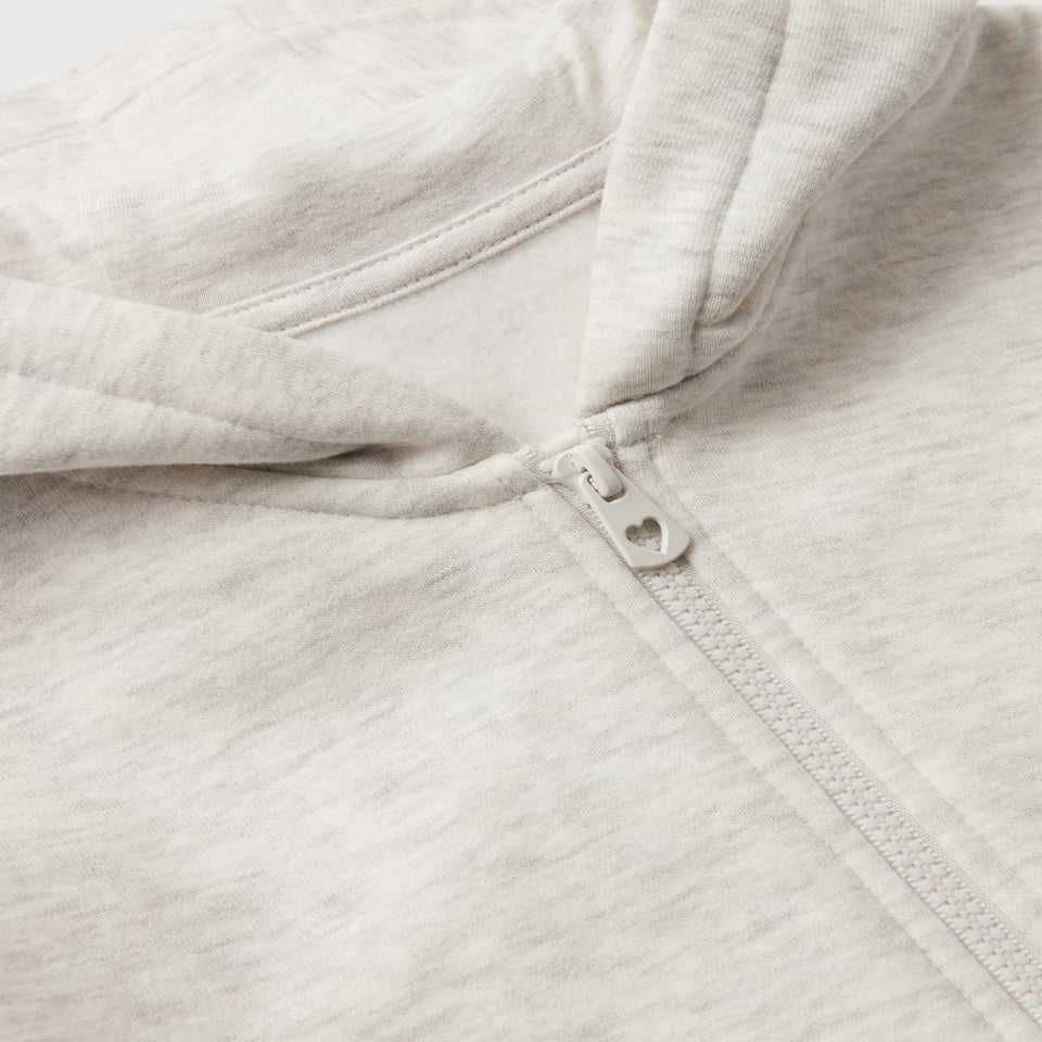Grey Heart Zip Up Hoodie (1-7yrs)