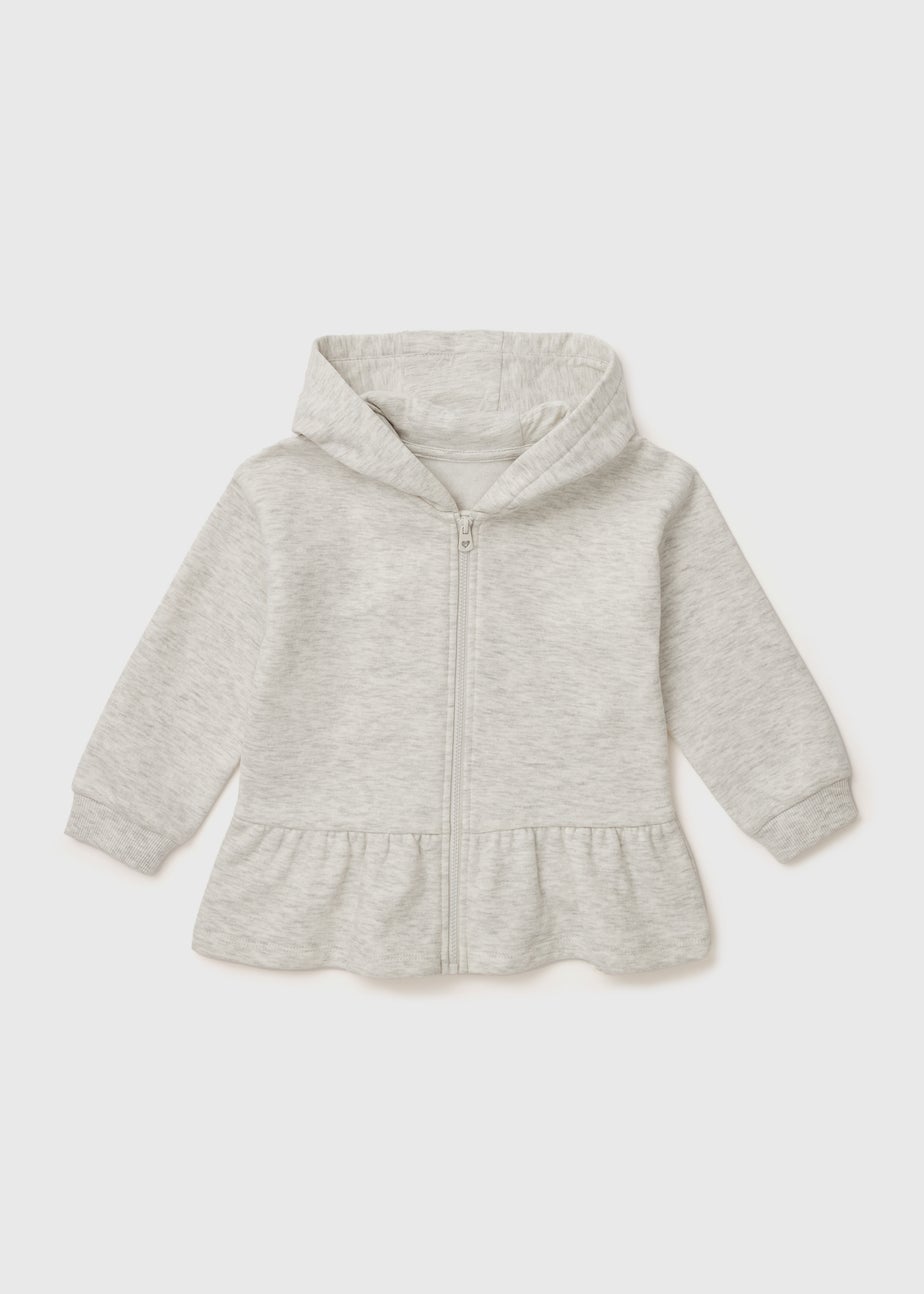 Grey Heart Zip Up Hoodie (1-7yrs)
