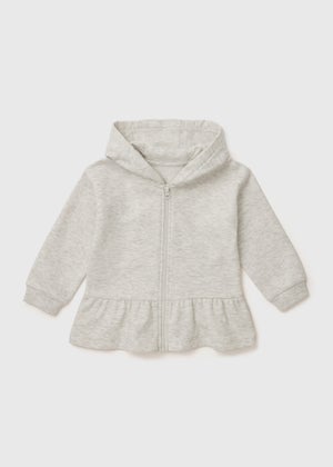 Grey Heart Zip Up Hoodie (1-7yrs)