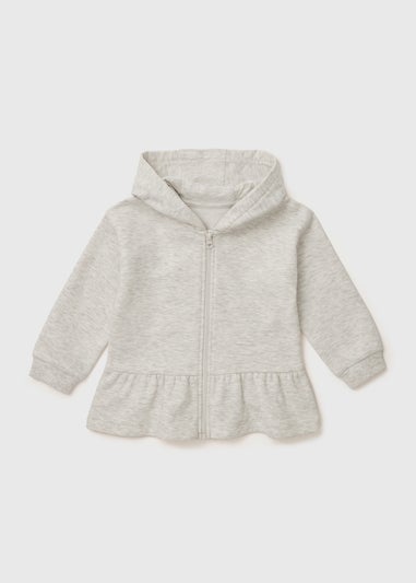Grey Heart Zip Up Hoodie (1-7yrs)