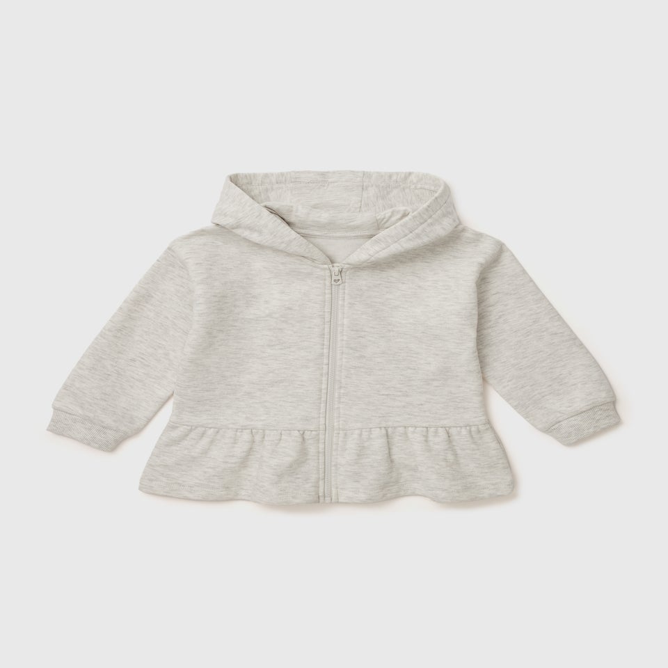 Grey Heart Zip Up Hoodie (1-7yrs)