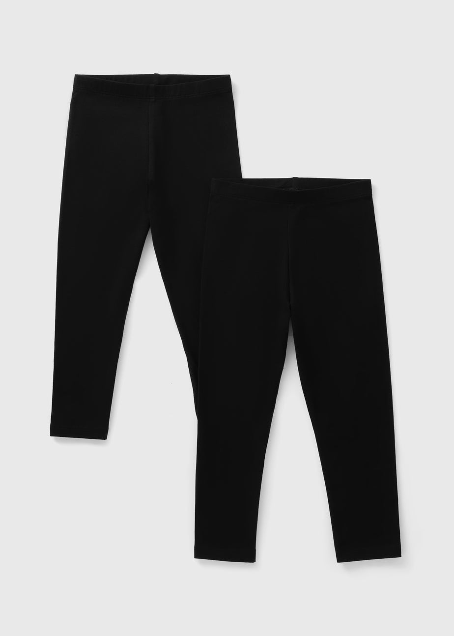 Girls Black 2 Pack Leggings (1-7yrs)