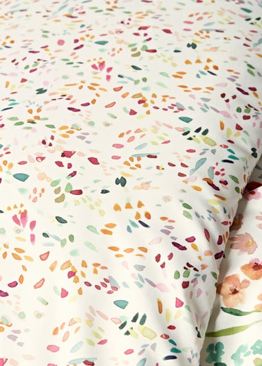 Multicoloured Watercolour Floral Duvet Set