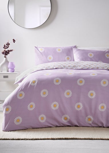 Purple Daisy Print Duvet Set