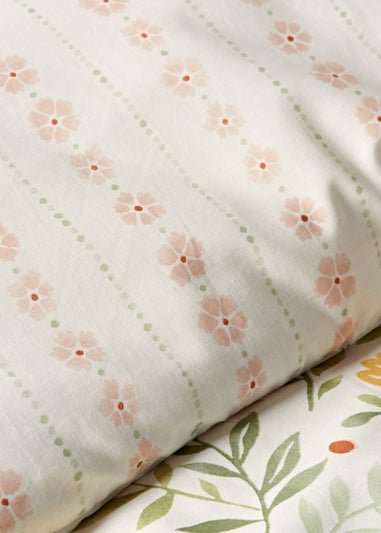 Green Floral Folk Duvet Set