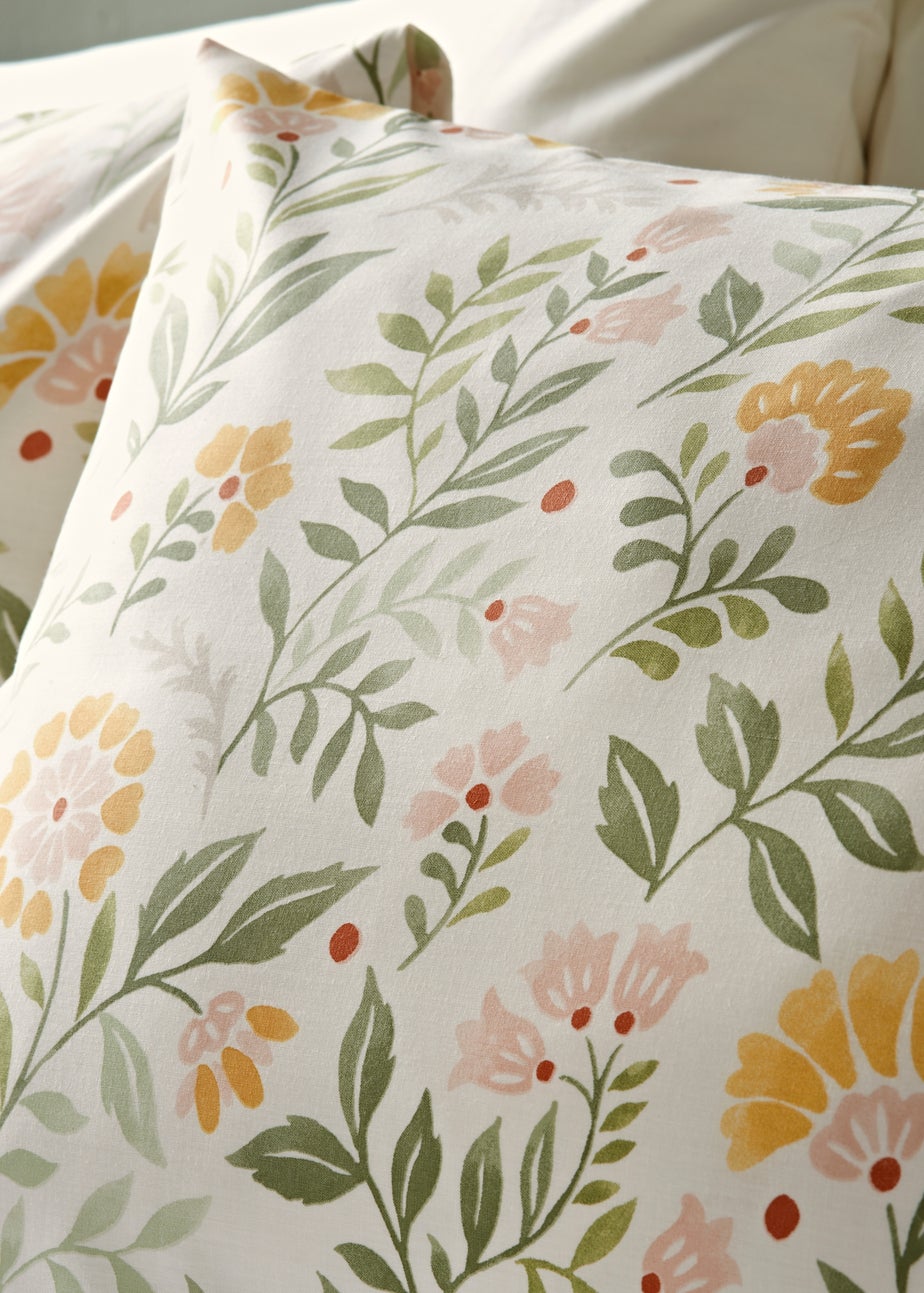 Green Floral Folk Duvet Set