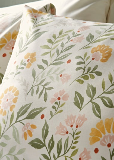 Green Floral Folk Duvet Set