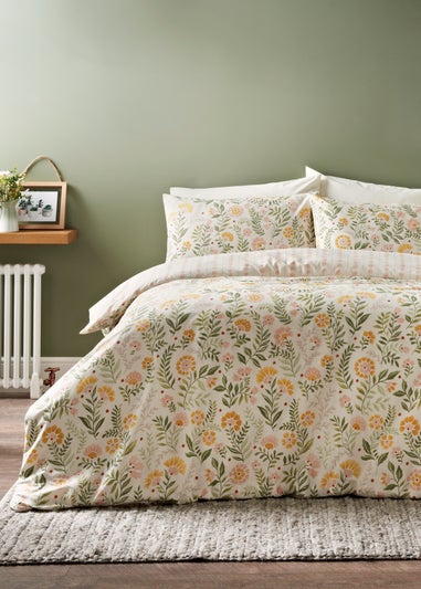 Green Floral Folk Duvet Set